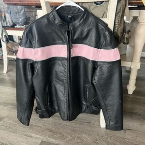 Women’s Heavy Leather Biker Coat XL